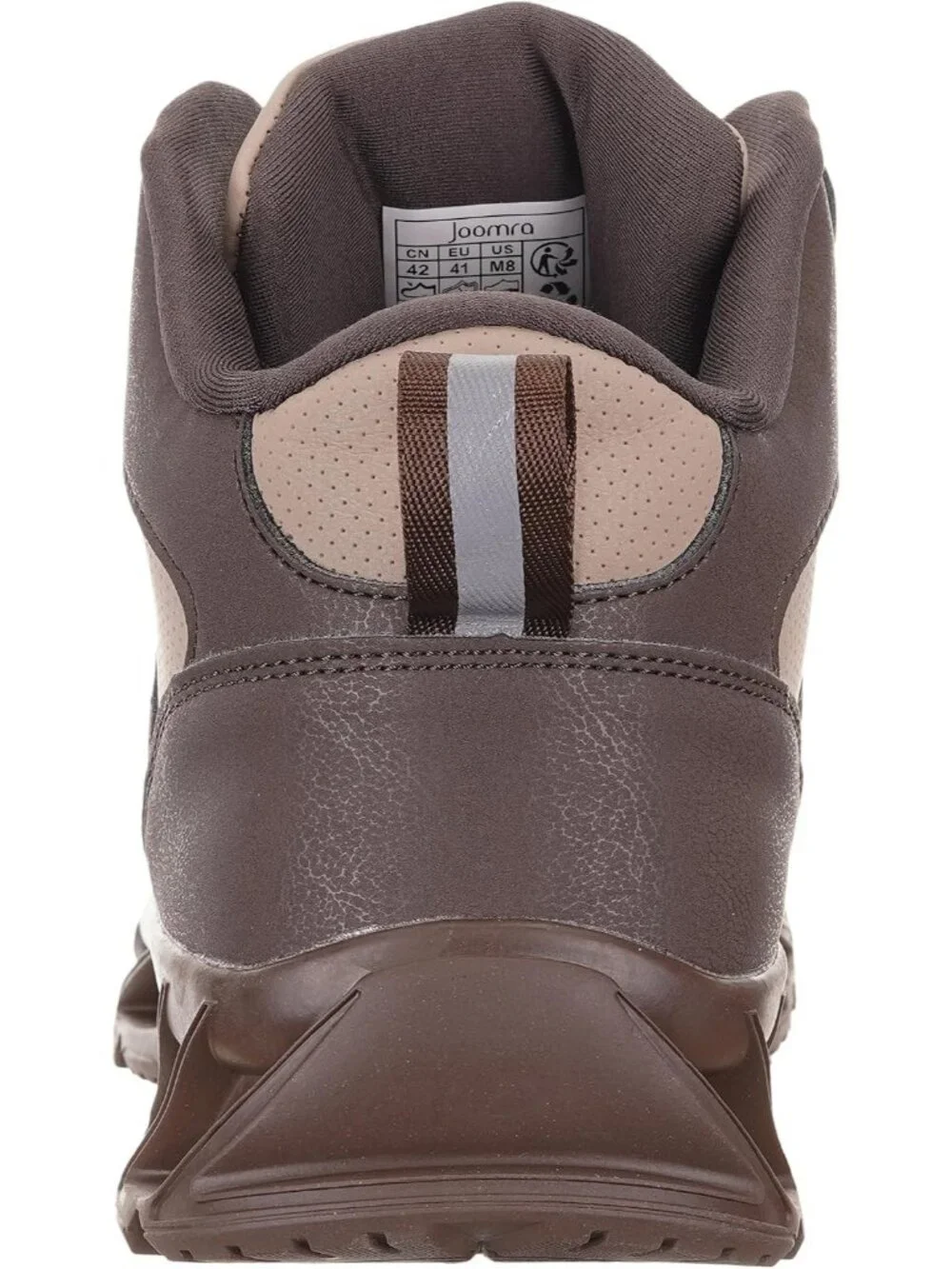 Joomra Men's Tan X3 Rubber Leather High Top Athletic Inspired Lace Up Sneakers